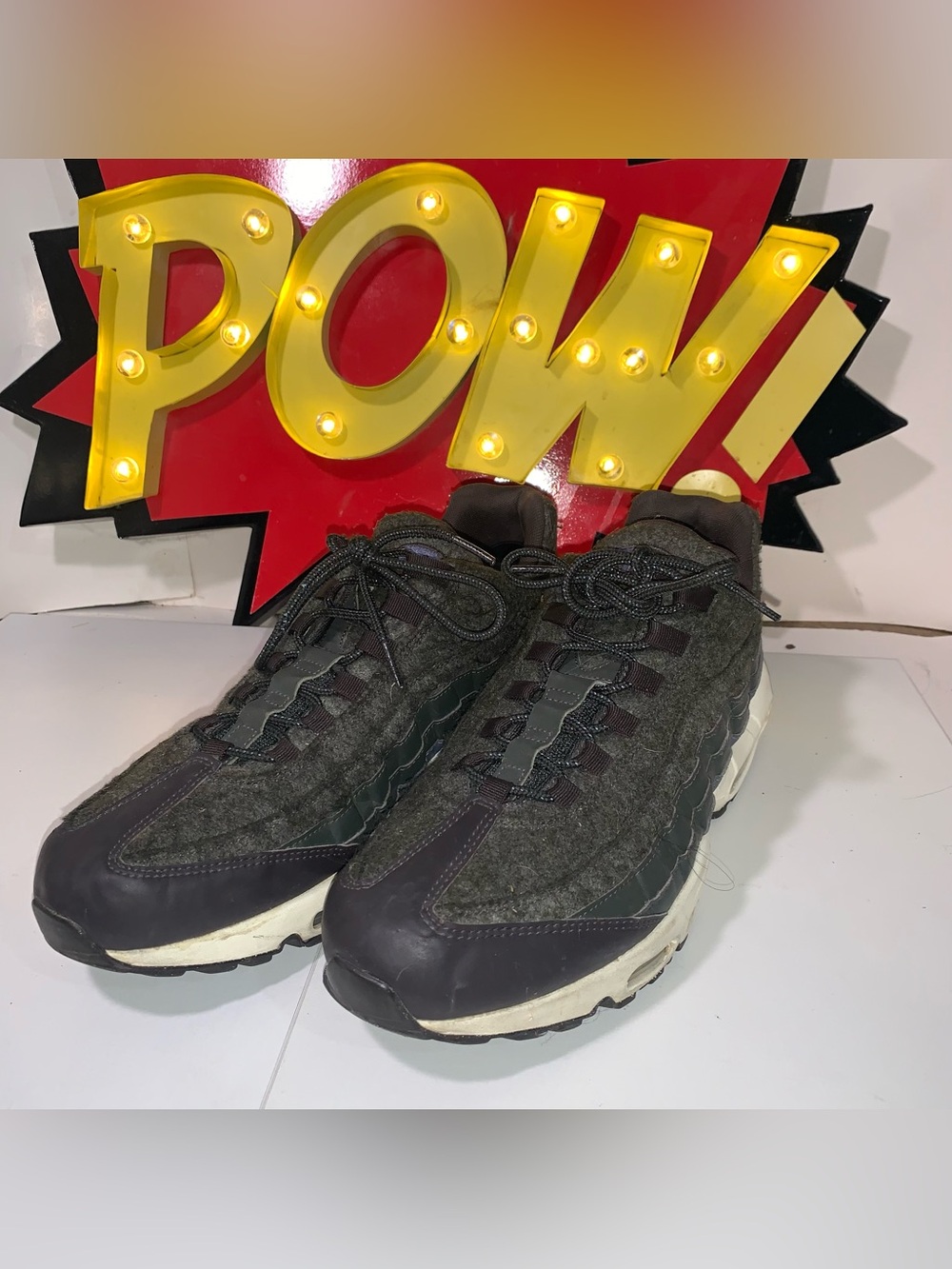 Nike Air Max 95 Premium "Wool Pack"; Sequoia Colorway; used no box, Mens 13
